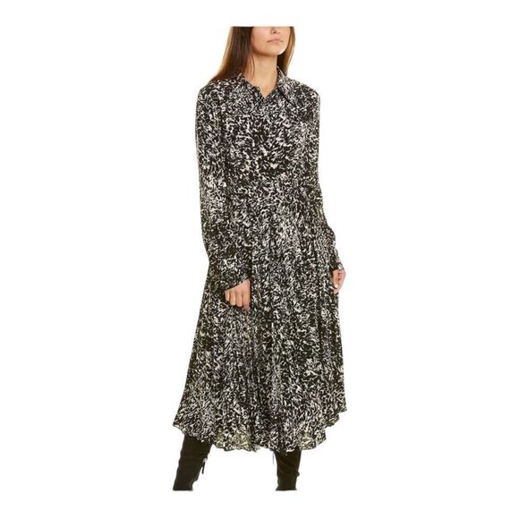 Michael kors collection Black and White Speckled Pony Print Shirtdress Size 4 NW - Picture 1 of 11